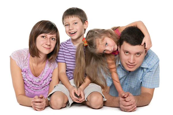 Šťastné děti s rodiči — Stock fotografie