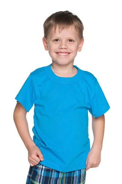 小男孩穿着蓝衬衫的男人 — 图库照片