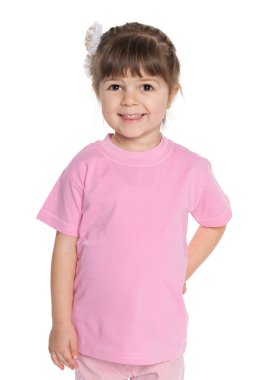 sevimli küçük kız pembe bluz