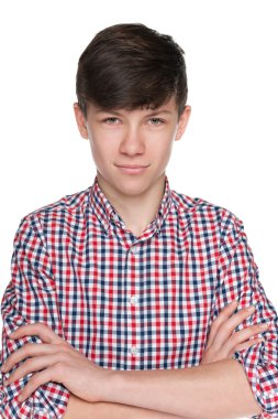 Kendine güvenen genç çocuk