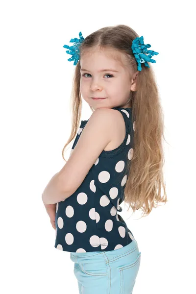 Profile portrait of a fashion little girl — Stock Photo, Image