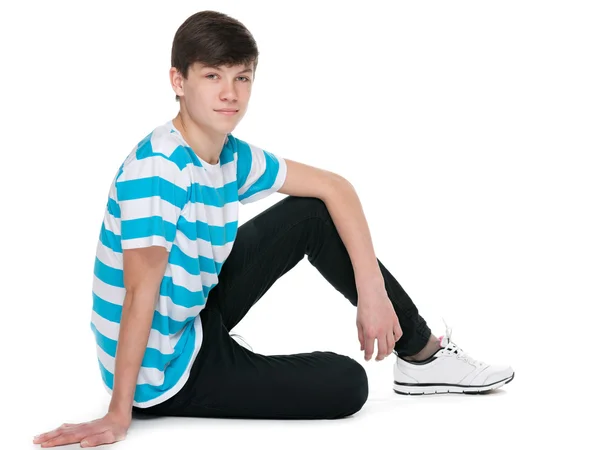 Teen boy on the floor — Stock Photo, Image