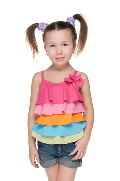 Fashion smiling little girl — Stock Photo, Image