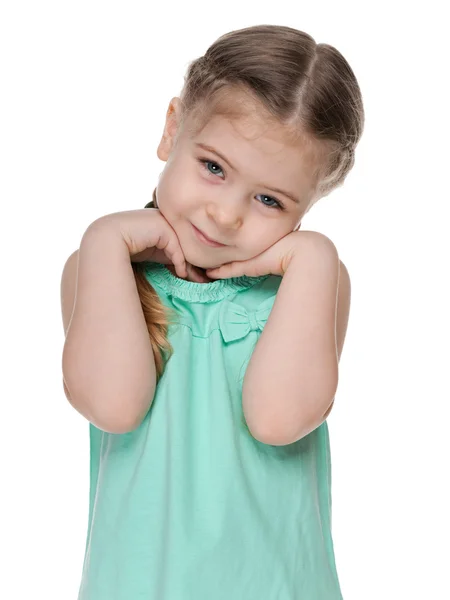 Portrait of a shy little girl — Stock Photo, Image