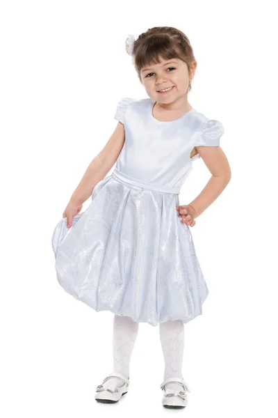 Smiling small girl against the white — Stock Photo, Image