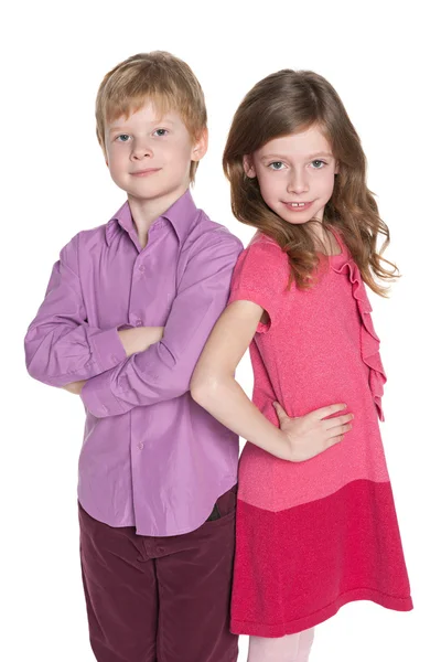 Portrait of two fashion children — Stock Photo, Image