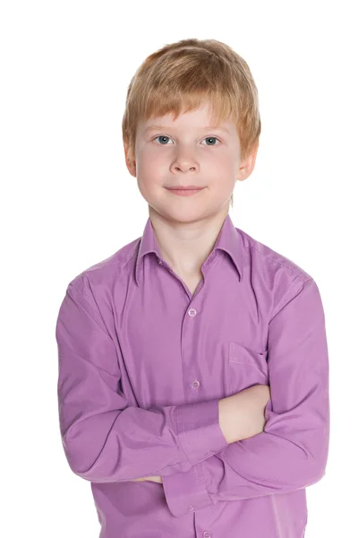 Säker rödhårig pojke — Stockfoto