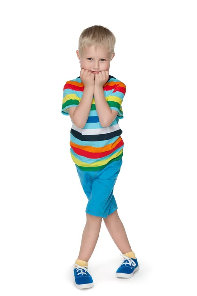 Moda nieśmiały chłopczyk — Zdjęcie stockowe