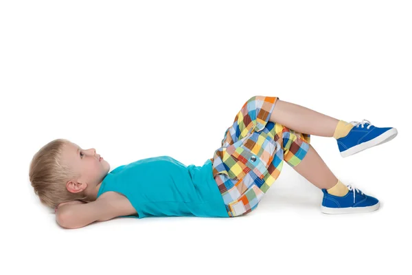 Pensive little boy resting — Stock Photo, Image