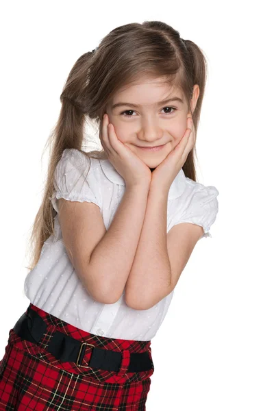 Porträt eines schüchternen kleinen Mädchens — Stockfoto