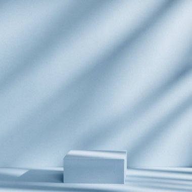 Gölgeli ve ışıklı ürün sunumu için arka plan. Boş küp podyumu