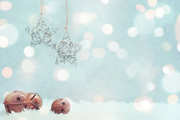 Weihnachten Neujahr Hintergrund Weihnachtsdekoration Und Glühendes Bokeh — Stockfoto