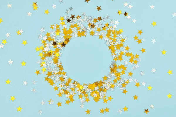Ano Novo Natal Aniversário Férias Dispersas Confete Estrelas Brilho — Fotografia de Stock