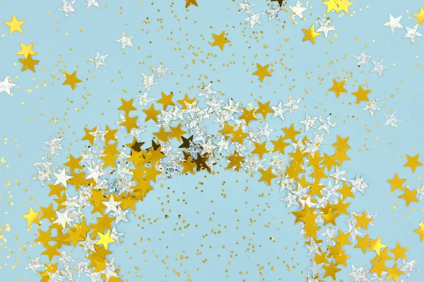 Ano Novo Natal Aniversário Férias Dispersas Confete Estrelas Brilho — Fotografia de Stock