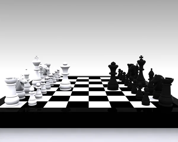 Chess 3d - souboj královen — Stock fotografie