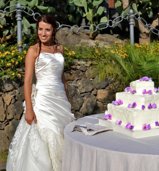 Sposa sorridente — Foto Stock