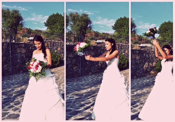 Zahájení kytice nevěsty — Stock fotografie