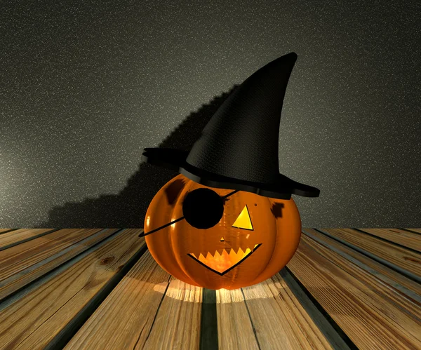 Pumpkin pirate Halloween - 3D — Stock Photo, Image