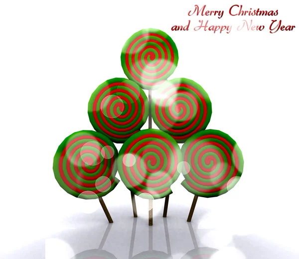 Sweet Christmas tree - 3D — Stock Photo, Image