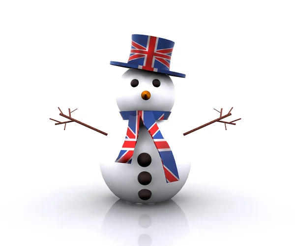 Cheerful Snowman English — Stock Photo, Image