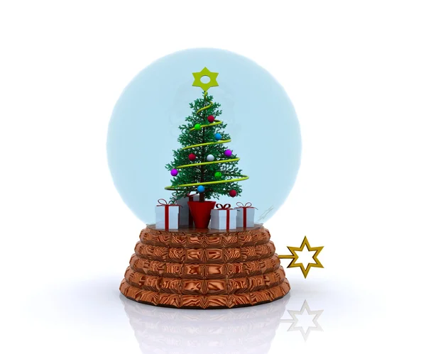 Carillon met kerstboom en giften - 3d — Stockfoto