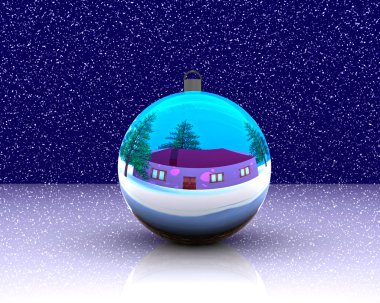 Noel top dekore edilmiştir - 3d