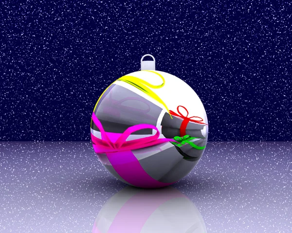 Різдвяний м'яч прикрашений 3D — стокове фото