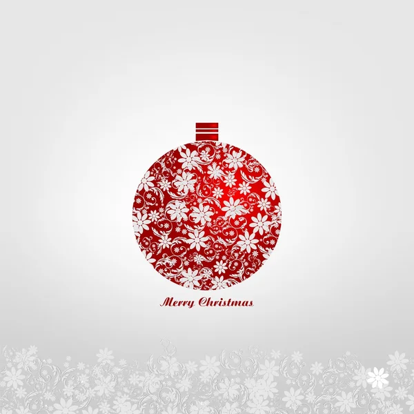 Boule de Noël avec décorations florales — Image vectorielle