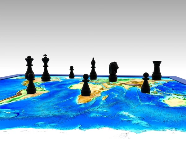オン ザ ワールド - 3d チェス — ストック写真