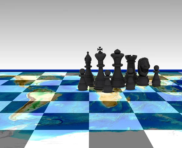 Шахматы в мире - 3D — стоковое фото