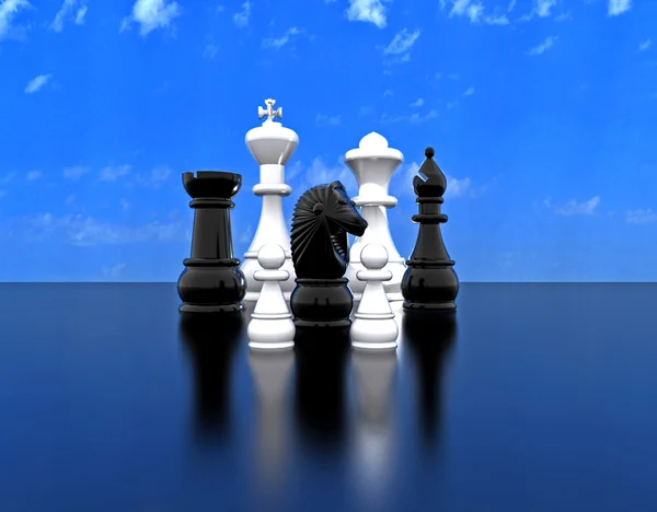 3 d イラスト - チェス — ストック写真