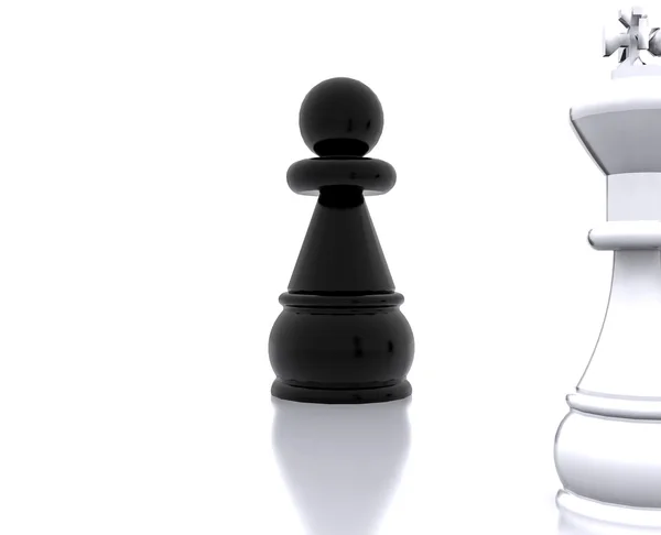 Pawn against King - 3D — Stock Photo, Image