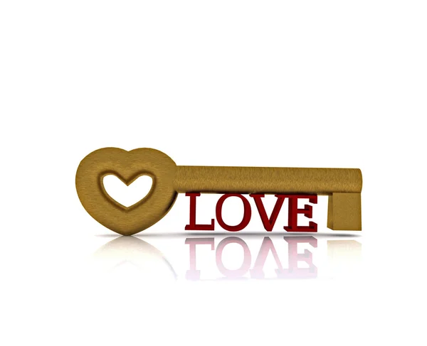 The key of love - 3D — Stock Photo, Image