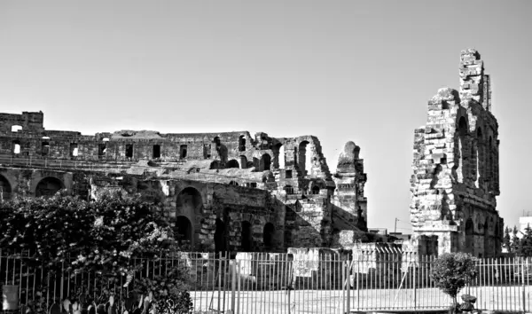 Římský amfiteátr v městě el jem - Tunisko, Afrika — Stock fotografie