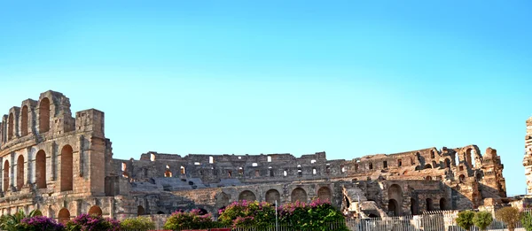 Rzymski amfiteatr w mieście el jem - Tunezja, Afryka — Zdjęcie stockowe