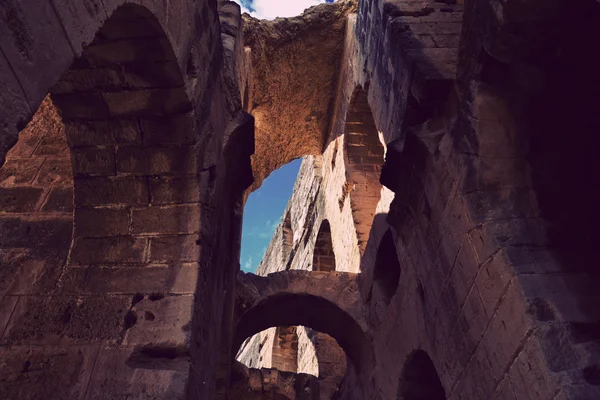 Římský amfiteátr v městě el jem - Tunisko, Afrika — Stock fotografie