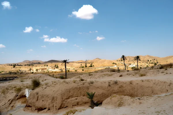 Panorama da aldeia deserta de Matmata - Tunísia, África — Fotografia de Stock