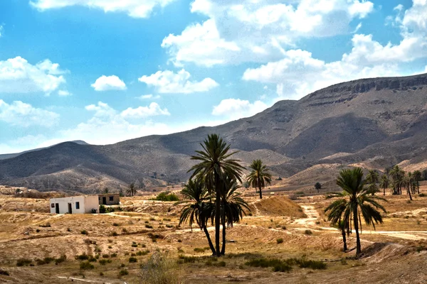 Panoráma a sivatagi falu a Matmata - Tunézia, Afrika — Stock Fotó