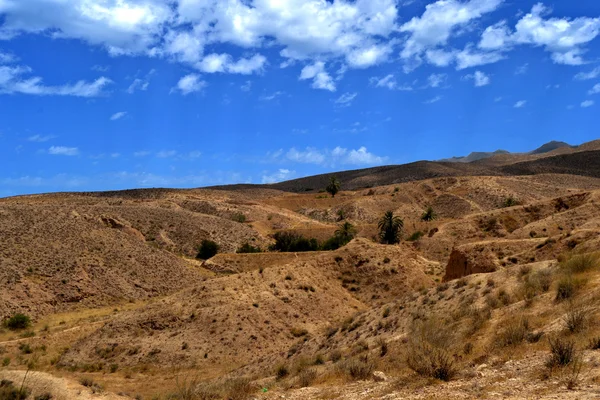 Panoráma a sivatagi falu a Matmata - Tunézia, Afrika — Stock Fotó