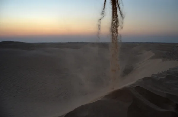 Vind sand i Saharaöknen — Stockfoto