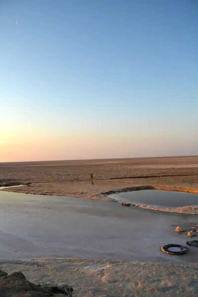 Chott el-jerid, salt lake Tunézia — Stock Fotó