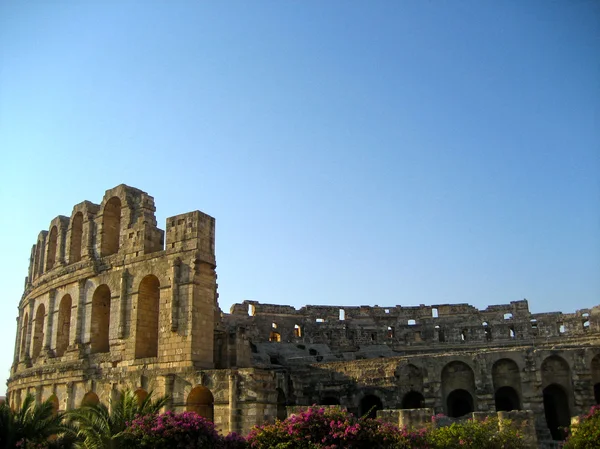 Anfiteatro romano na cidade de El Jem - Tunísia, África — Fotografia de Stock