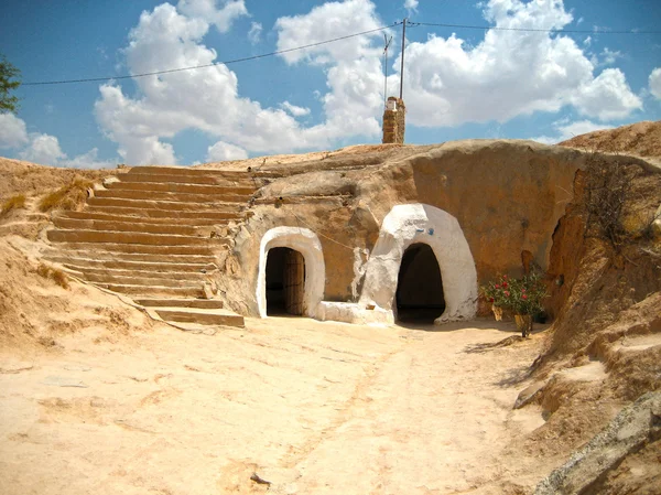 Troglodyta dom w miejscowości matmata - Tunezja, Afryka — Zdjęcie stockowe