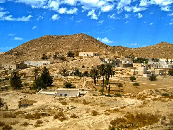Vista do deserto rochoso da Tunísia - África — Fotografia de Stock
