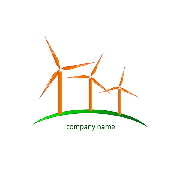 Renewable energy - wind turbines stylized — Stock Vector