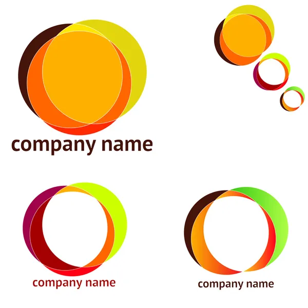 组的不同颜色的抽象徽标 — 图库矢量图片