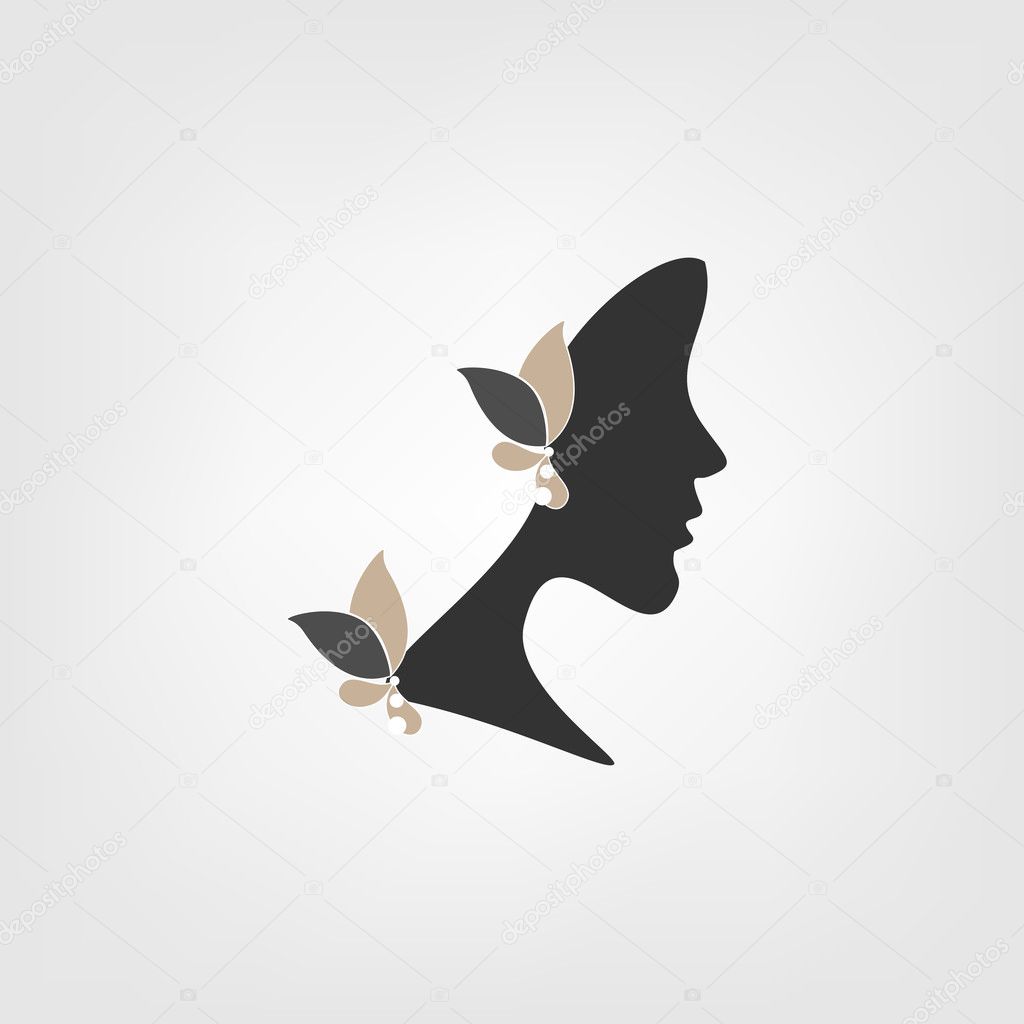 Logo - Profile of woman with stylized flowers