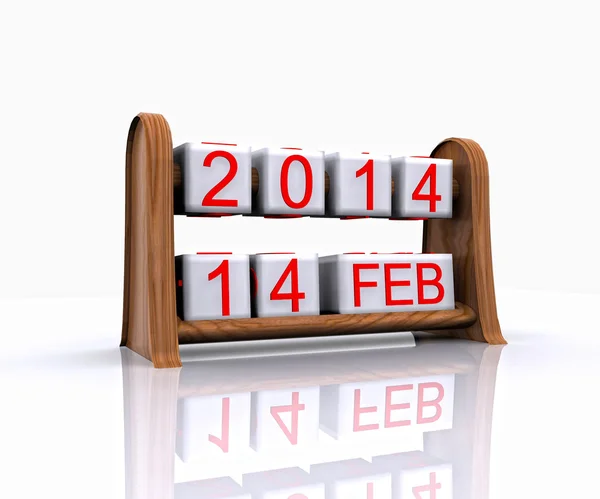 Aftelkalender voor Valentijnsdag 2014, — Stockfoto