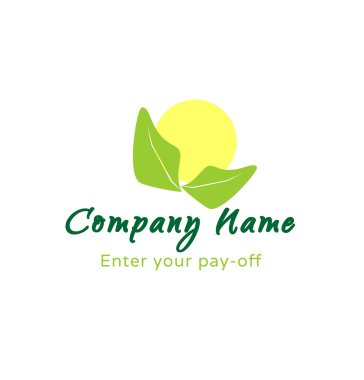 Logo - sun with green leaves clipart