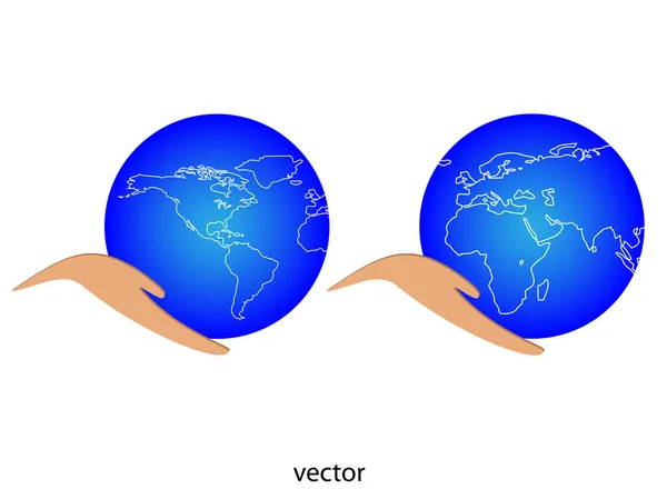 La mano sostiene al mundo — Archivo Imágenes Vectoriales